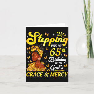 Treten in meinen 65. Geburtstag Christliche Afro-F Karte