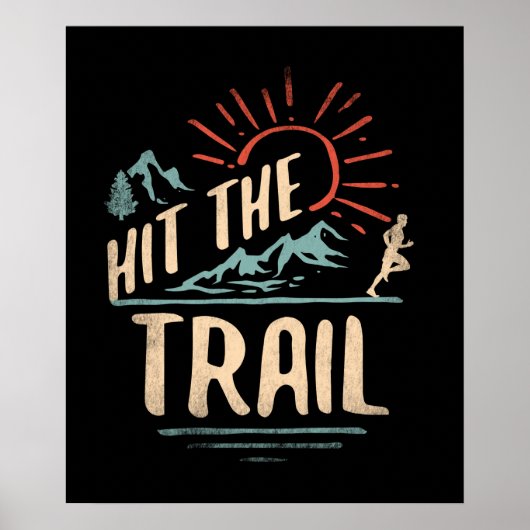 Treten Sie auf den Trail Runner - Retro Style Vint Poster (Vorne)