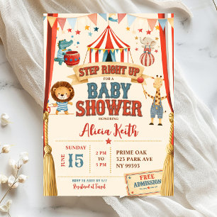 Treten Sie direkt ein Zirkus-Baby-Shower-Einladung Einladung