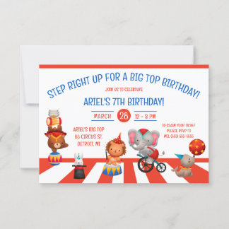 Treten Sie ein für einen Big Top Geburtstag! Circu Einladung