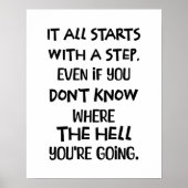 Treten Sie ein in das Unbekannte - fette Motiviere Poster (Vorne)