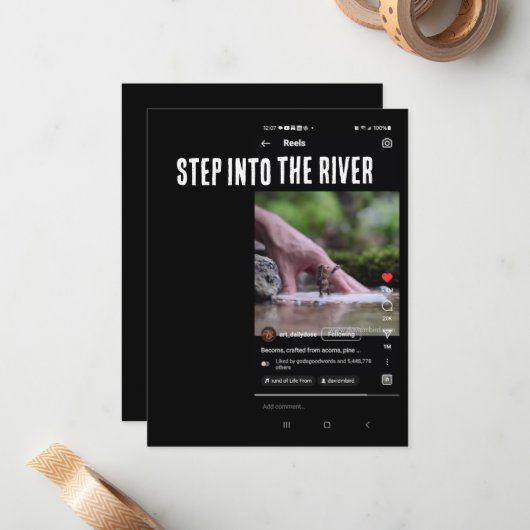 Treten Sie ein in den Fluss Notecard - Screen Shot Mitteilungskarte (Vorderseite/Rückseite Beispiel)