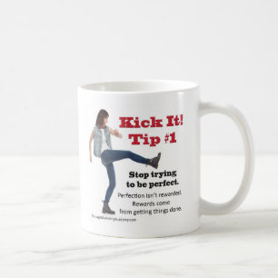 Treten Sie es 1 Halt, der versucht, perfekt zu Kaffeetasse