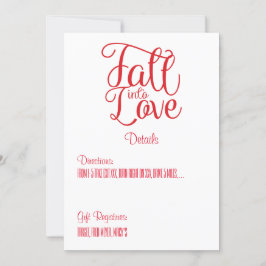 Treten Sie in die Liebe-Merkkarte für Hochzeiten e Einladung