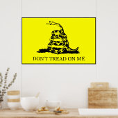 Treten Sie mir nicht auf die Flagge - schwarze Gre Poster (Küche)