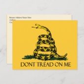 Treten Sie mir nicht auf, Gadsden Flag Patriotisch Postkarte (Vorne/Hinten)