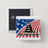 Treten Sie mir nicht auf, Gadsden-Flagge, rot-weiß Button (Vorne & Hinten)