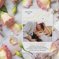 Treten Sie mit uns Gold Script Fotos Doppelseitige
