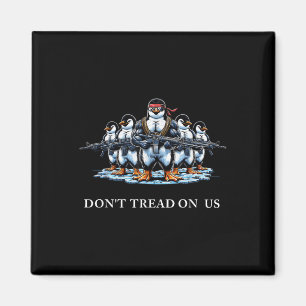 Treten Sie nicht auf der patriotischen Pinguinflag Magnet