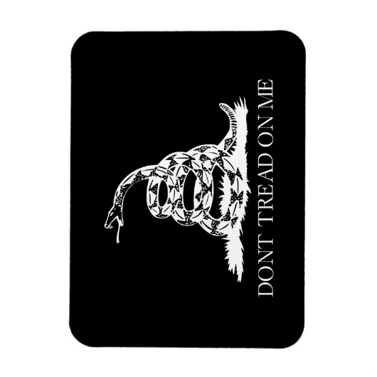 Treten Sie nicht auf mich Gadsden Flag BLACK AND W Magnet (Vertikal)