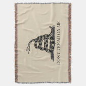 Treten Sie nicht auf mich Gadsden Flag BLACK BEIGE Decke (Vorderseite Vertikal)