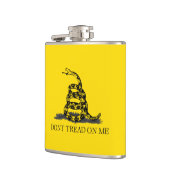 Treten Sie nicht auf mich Gadsden Flag BLACK YELLO Flachmann (Links)