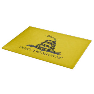 Treten Sie nicht auf mich Gadsden Flag BLACK YELLO Schneidebrett