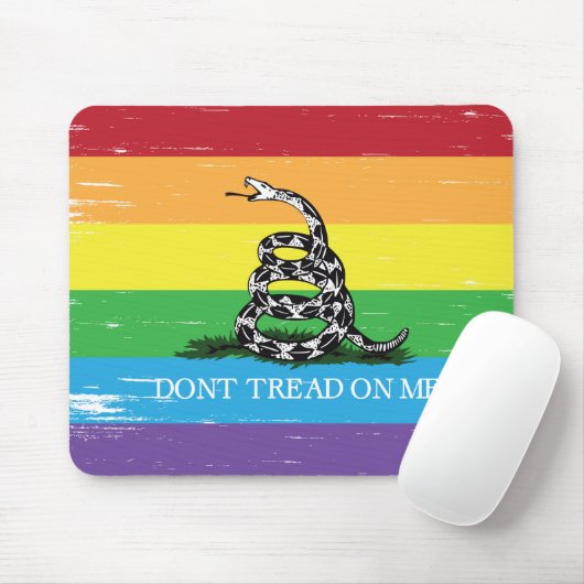 Treten Sie nicht auf mich Gadsden Flag LGBT Rainbo Mousepad (Mit Mouse)