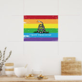 Treten Sie nicht auf mich Gadsden Flag LGBT Rainbo Poster (Küche)
