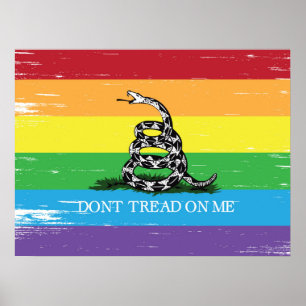 Treten Sie nicht auf mich Gadsden Flag LGBT Rainbo Poster