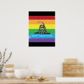 Treten Sie nicht auf mich Gadsden Flag LGBT Rainbo Poster (Küche)