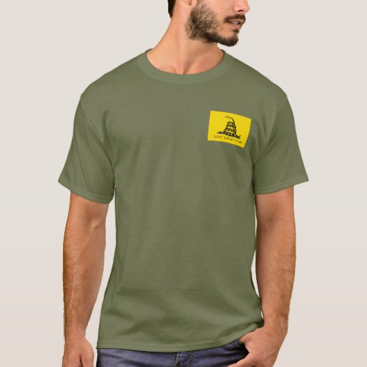 Treten Sie nicht auf mich Gadsden Flag YELLOW KHAK T-Shirt (Vorderseite)