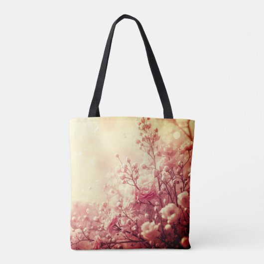 Treten Sie stilvoll mit wunderschönen rosa Blumen Tasche (Rückseite)