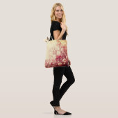 Treten Sie stilvoll mit wunderschönen rosa Blumen Tasche (Am Model)