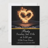 Treten Sie uns bei für ein Flammenfeuer-Party! Einladung (Vorderseite)