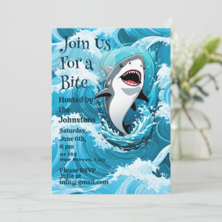 Treten Sie uns bei für ein Party von Bite Shark Einladung