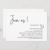 Treten Sie uns bei, Hochzeitsessen, Party, Tanzen Einladung (Vorne/Hinten)