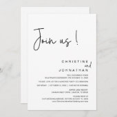 Treten Sie uns bei, Hochzeitsessen, Party, Tanzen Einladung (Vorne/Hinten)