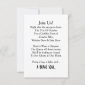 Treten Sie uns bei, wenn Sie es wagen, sich um ein Einladung (Rückseite)