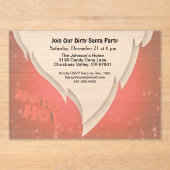 Treten Sie unserem schmutzigen Santa Party mit San Acryleinladungen (Vorderseite)