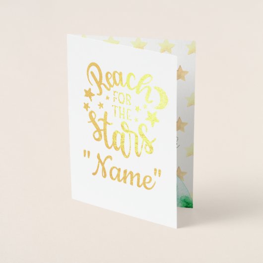 Treten Sie zu den Sternen, Liebe Sie zum Mond und Folienkarte (Vorderseite)