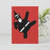 Treten von Sankt Ninja Feiertagskarte (Stehend Vorderseite)