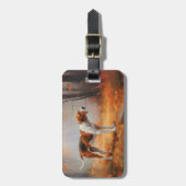 Treten Walker Coonhound im Herbst Leaves Fall Gepäckanhänger (Vorderseite vertikal)