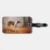 Treten Walker Coonhound im Herbst Leaves Fall Gepäckanhänger (Rückseite horizontal)