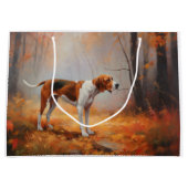 Treten Walker Coonhound im Herbst Leaves Fall Große Geschenktüte (Vorderseite)