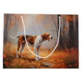 Treten Walker Coonhound im Herbst Leaves Fall Große Geschenktüte (Rückseite)
