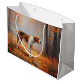 Treten Walker Coonhound im Herbst Leaves Fall Große Geschenktüte (Rückseite Schrägansicht)