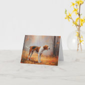 Treten Walker Coonhound im Herbst Leaves Fall Karte (Gelbe Blume)