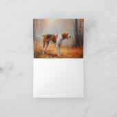 Treten Walker Coonhound im Herbst Leaves Fall Karte (Innenseite)