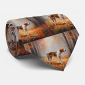 Treten Walker Coonhound im Herbst Leaves Fall Krawatte (Gerollt)