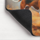 Treten Walker Coonhound im Herbst Leaves Fall Mousepad (Ecke)