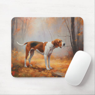 Treten Walker Coonhound im Herbst Leaves Fall Mousepad