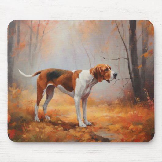 Treten Walker Coonhound im Herbst Leaves Fall Mousepad (Vorne)