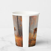 Treten Walker Coonhound im Herbst Leaves Fall Pappbecher (Rechts)