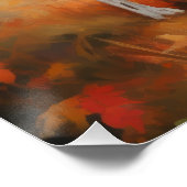 Treten Walker Coonhound im Herbst Leaves Fall Poster (Ecke)