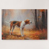 Treten Walker Coonhound im Herbst Leaves Fall Puzzle (Horizontal)