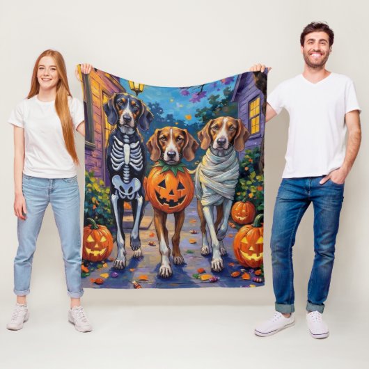 Treten Walker Coonhound in Halloween-Kostümen Fleecedecke (Beispiel)
