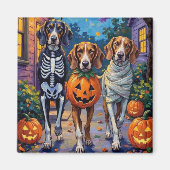 Treten Walker Coonhound in Halloween-Kostümen Magnet (Vorne)
