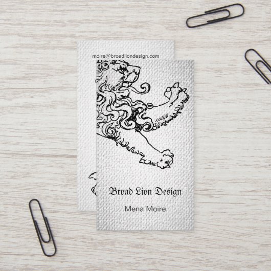 Tretenlöwe Texturblick Visitenkarte (Vorderseite/Rückseite Beispiel)