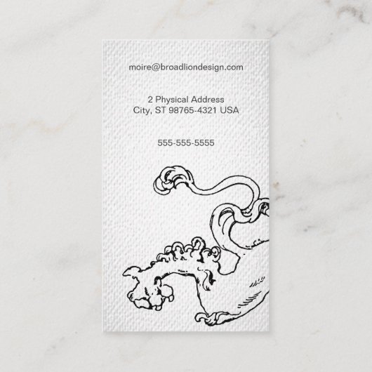 Tretenlöwe Texturblick Visitenkarte (Rückseite)